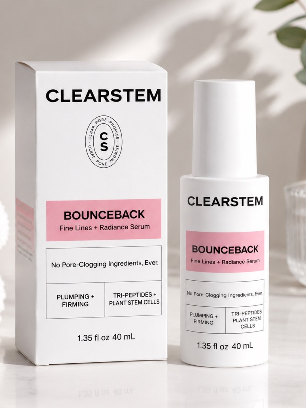 CLEARSTEM Bounceback No-Tox Serum Acne Safe Anti-Aging Firming Triple Peptide